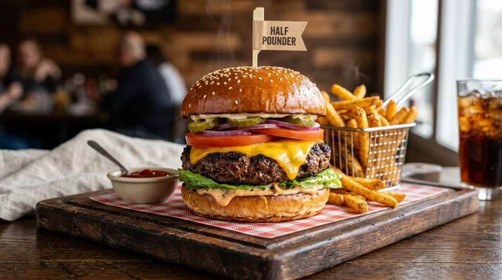 Half Pounder Cheeseburger